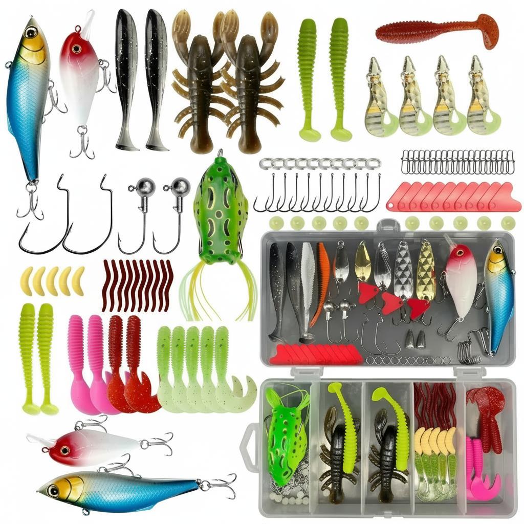 Fishing Hook Jig - 133Pcs Premium Fishing Lures Tackle Box