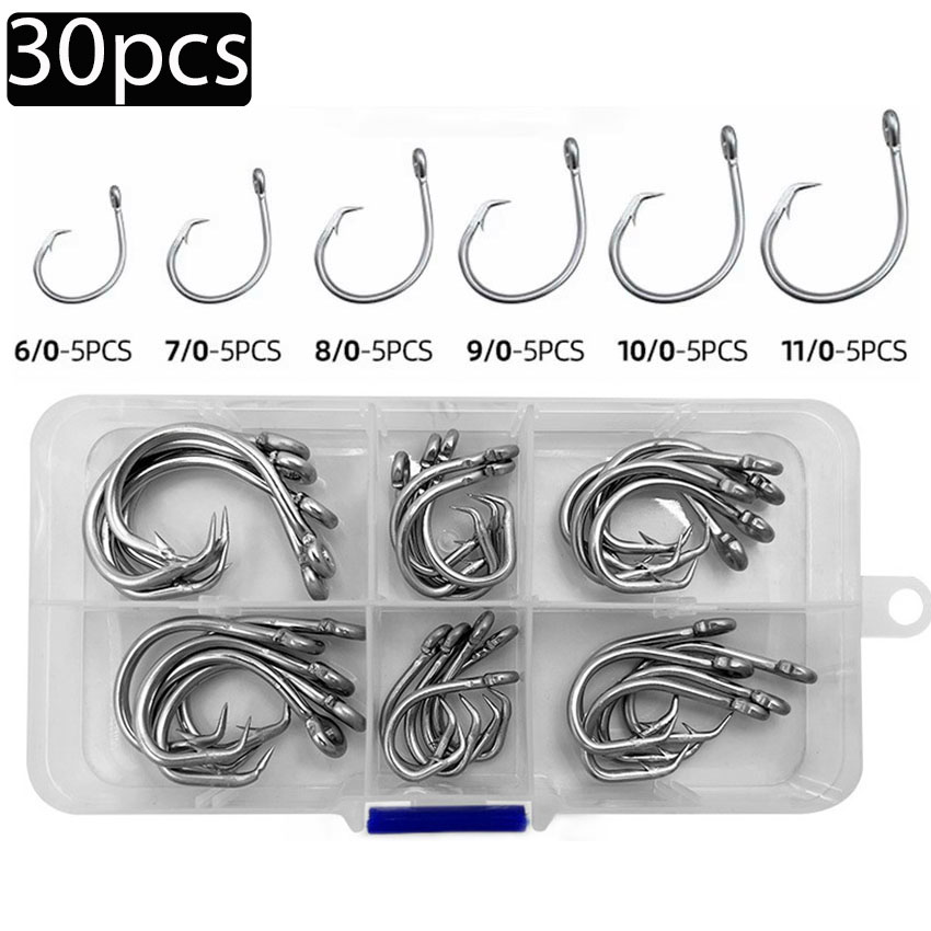 30pcs/box Fishing Hooks Stainl - Fishing Hook Assortment review and price