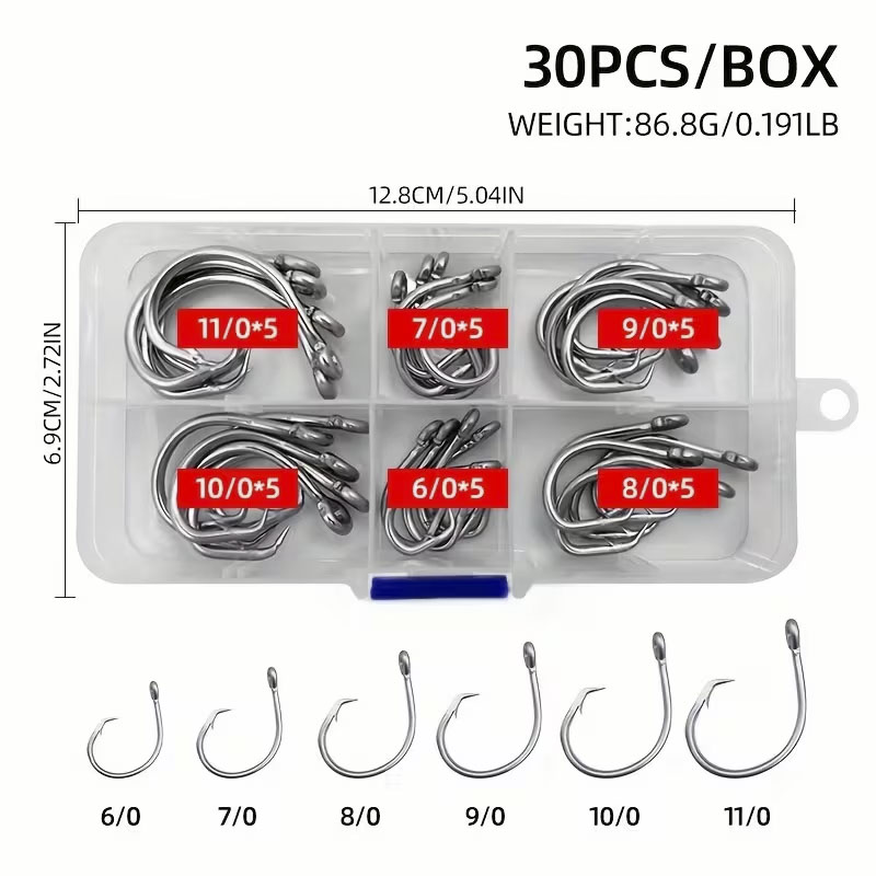 30pcs/box Fishing Hooks Stainl - Fishing Hook Assortment review and price