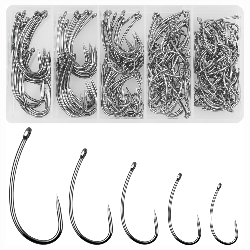 180PCS Barbless Fishing Hooks  - Fishing Hook Assortment review and price