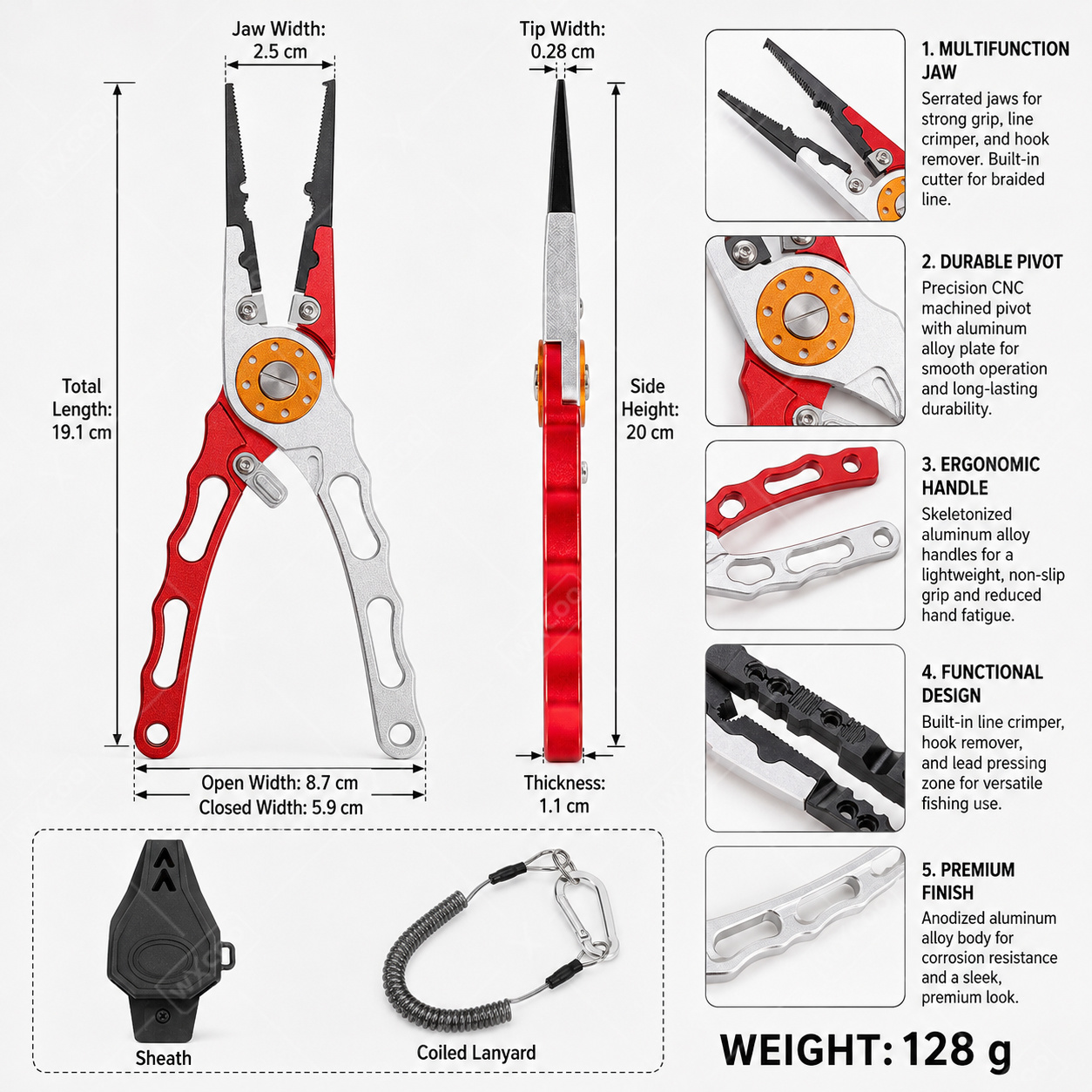 WXCOO Split Ring Pliers Hook R - Fishing Hook Remover review and price