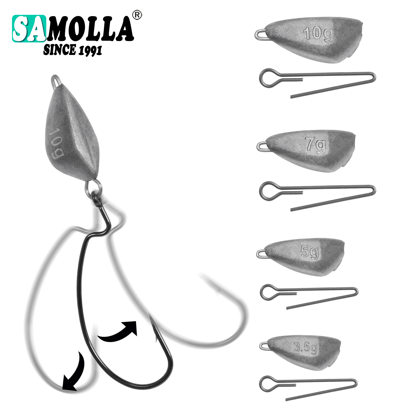 SAMOLLA 5pcs Jig Head Fishing  - Fishing Hook Jig review and price